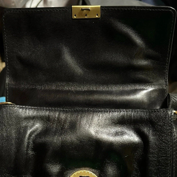 RARE Vintage Ottino Firenze Black Leather Shoulder Bag Lock & Key Made in Italy‌ - Picture 11 of 11